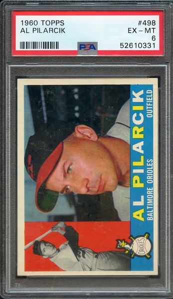 1960 TOPPS 498 AL PILARCIK PSA EX-MT 6