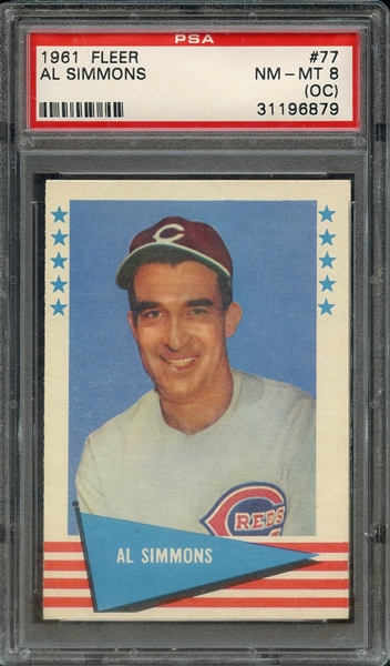 1961 FLEER 77 AL SIMMONS PSA NM-MT 8 (OC)