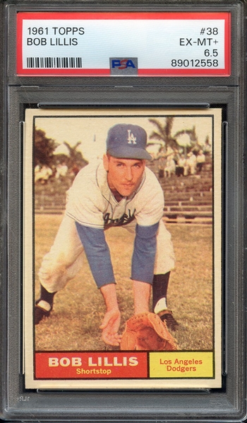 1961 TOPPS 38 BOB LILLIS PSA EX-MT+ 6.5