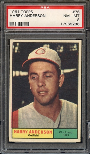 1961 TOPPS 76 HARRY ANDERSON PSA NM-MT 8