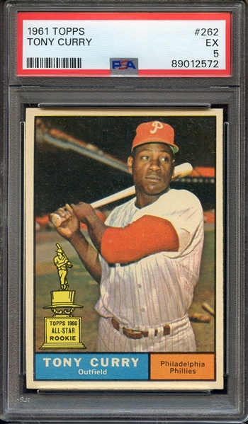 1961 TOPPS 262 TONY CURRY PSA EX 5