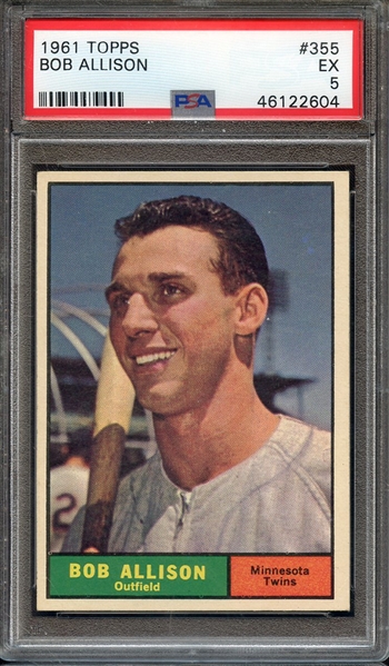 1961 TOPPS 355 BOB ALLISON PSA EX 5