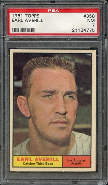 1961 TOPPS 358 EARL AVERILL PSA NM 7