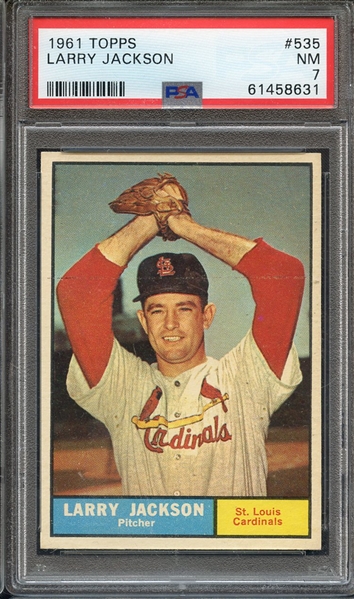 1961 TOPPS 535 LARRY JACKSON PSA NM 7