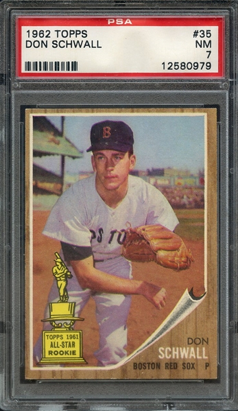 1962 TOPPS 35 DON SCHWALL PSA NM 7