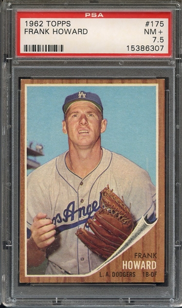 1962 TOPPS 175 FRANK HOWARD PSA NM+ 7.5