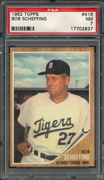 1962 TOPPS 416 BOB SCHEFFING PSA NM 7