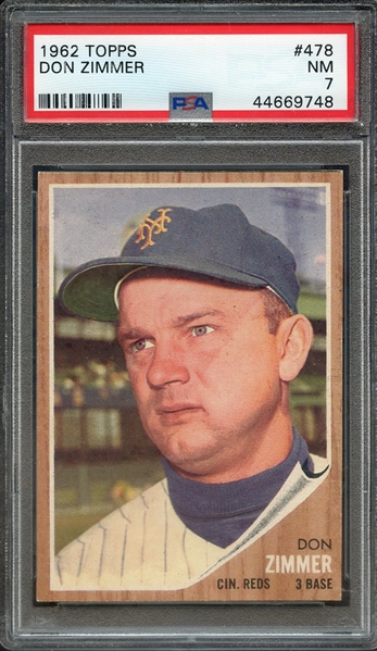 1962 TOPPS 478 DON ZIMMER PSA NM 7