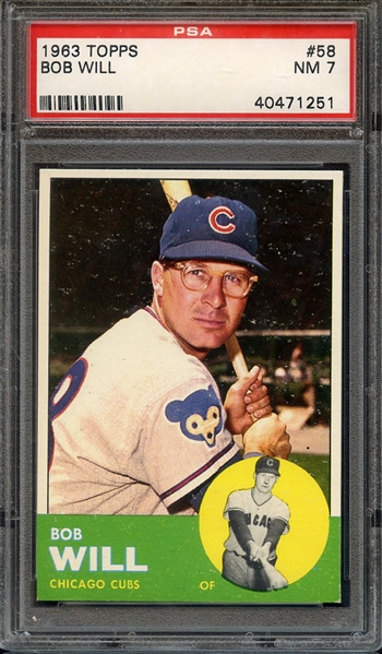 1963 TOPPS 58 BOB WILL PSA NM 7