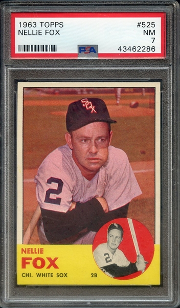 1963 TOPPS 525 NELLIE FOX PSA NM 7