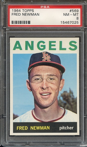 1964 TOPPS 569 FRED NEWMAN PSA NM-MT 8