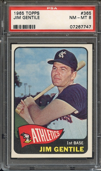 1965 TOPPS 365 JIM GENTILE PSA NM-MT 8