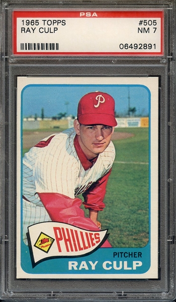 1965 TOPPS 505 RAY CULP PSA NM 7