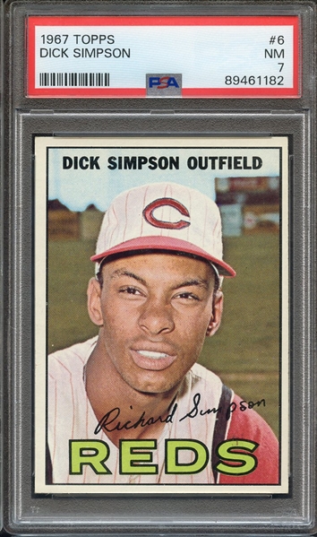 1967 TOPPS 6 DICK SIMPSON PSA NM 7