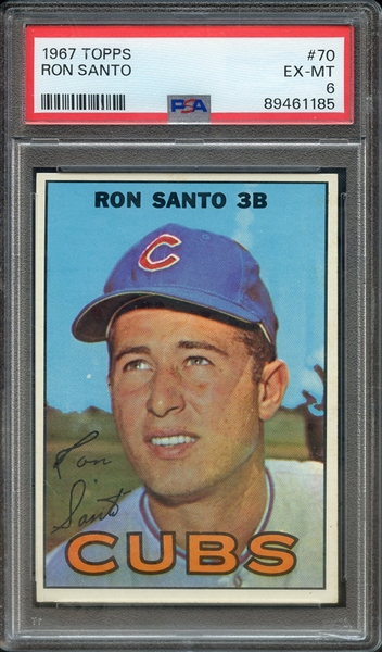 1967 TOPPS 70 RON SANTO PSA EX-MT 6