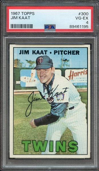 1967 TOPPS 300 JIM KAAT PSA VG-EX 4