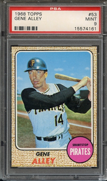 1968 TOPPS 53 GENE ALLEY PSA MINT 9