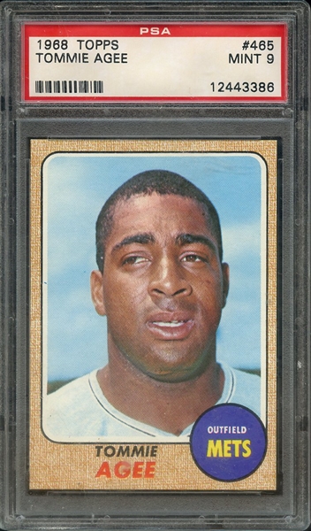 1968 TOPPS 465 TOMMIE AGEE PSA MINT 9