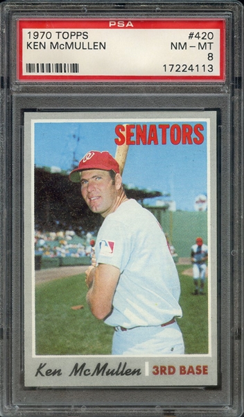 1970 TOPPS 420 KEN McMULLEN PSA NM-MT 8