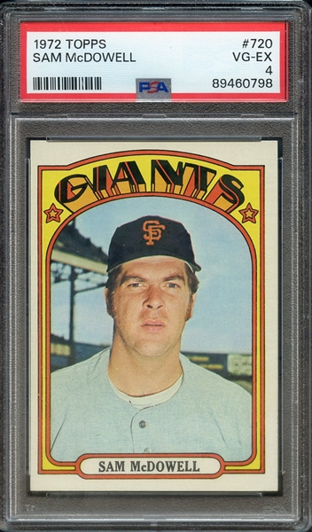 1972 TOPPS 720 SAM McDOWELL PSA VG-EX 4