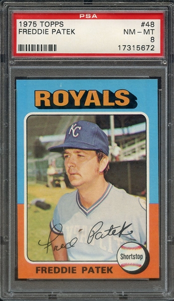 1975 TOPPS 48 FREDDIE PATEK PSA NM-MT 8