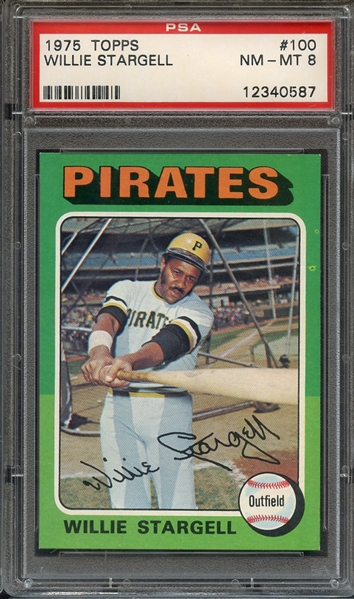 1975 TOPPS 100 WILLIE STARGELL PSA NM-MT 8