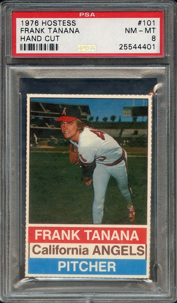 1976 HOSTESS 101 FRANK TANANA HAND CUT PSA NM-MT 8