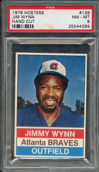 1976 HOSTESS 129 JIM WYNN HAND CUT PSA NM-MT 8