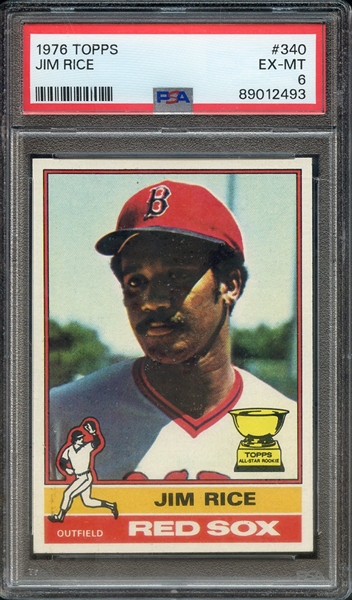 1976 TOPPS 340 JIM RICE PSA EX-MT 6