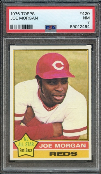 1976 TOPPS 420 JOE MORGAN PSA NM 7