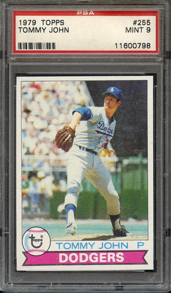 1979 TOPPS 255 TOMMY JOHN PSA MINT 9