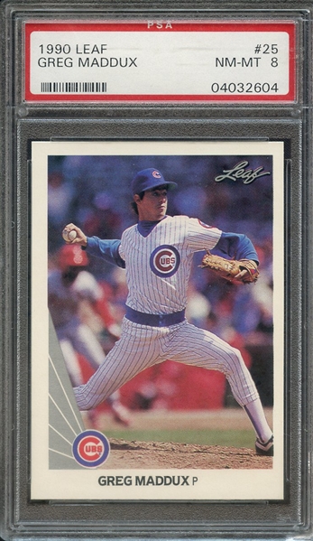 1990 LEAF 25 GREG MADDUX PSA NM-MT 8