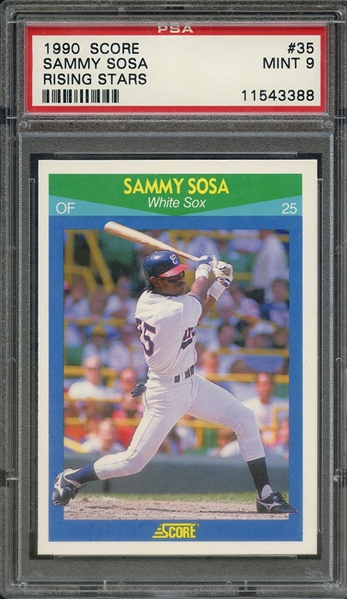 1990 SCORE RISING STARS 35 SAMMY SOSA RISING STARS PSA MINT 9