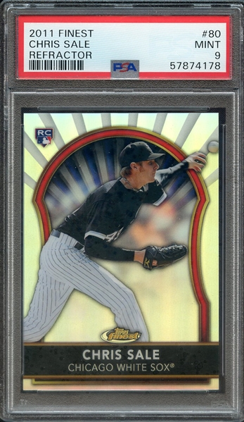 2011 FINEST 80 CHRIS SALE REFRACTOR PSA MINT 9