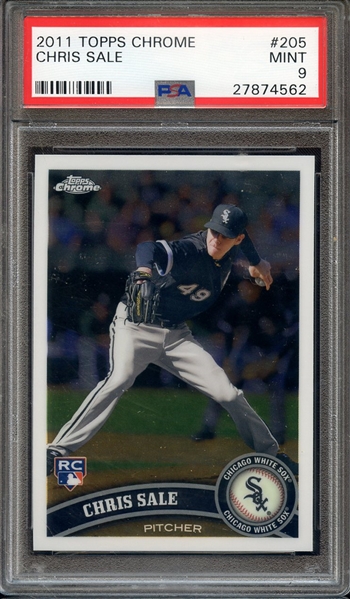 2011 TOPPS CHROME 205 CHRIS SALE PSA MINT 9