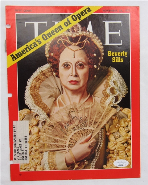 Beverly Sills Signed Auto Autograph Time Magazine Cut Cover 11/22/71 JSA AE26381