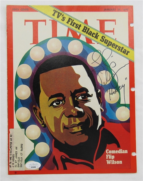 Flip Wilson Signed Auto Autograph Time Magazine Cut Cover 1/31/72 JSA AE26380