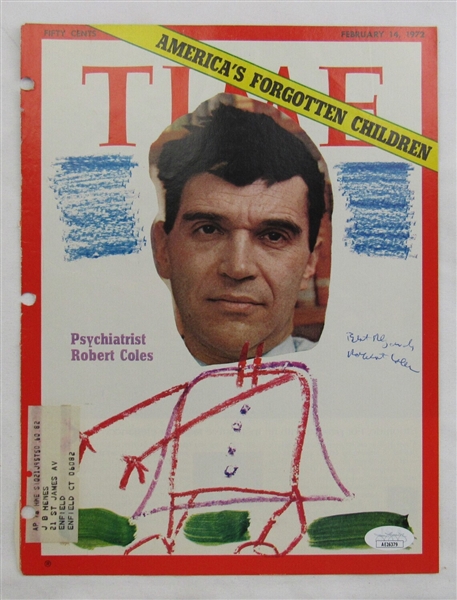 Robert Coles Signed Auto Autograph Time Magazine Cut Cover 2/14/72 JSA AE26379