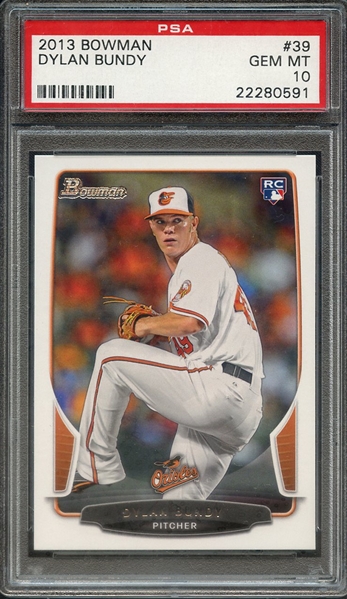 2013 BOWMAN 39 DYLAN BUNDY PSA GEM MT 10