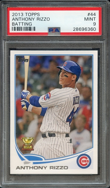 2013 TOPPS 44 ANTHONY RIZZO BATTING PSA MINT 9