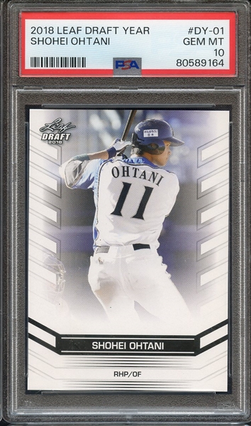 2018 LEAF OHTANI DRAFT YEAR DY-01 SHOHEI OHTANI PSA GEM MT 10