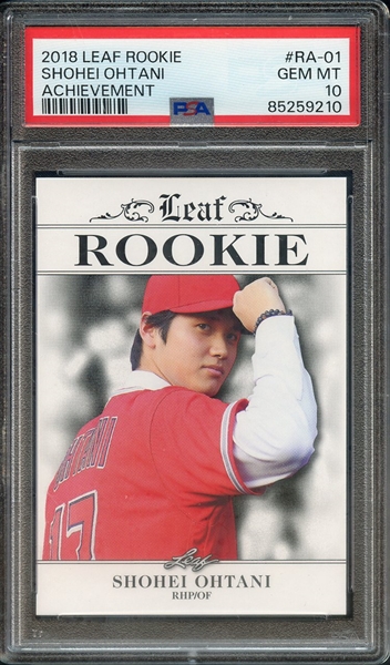 2018 LEAF ROOKIE OHTANI ACHIEVEMENT RA-01 SHOHEI OHTANI ACHIEVEMENT PSA GEM MT 10