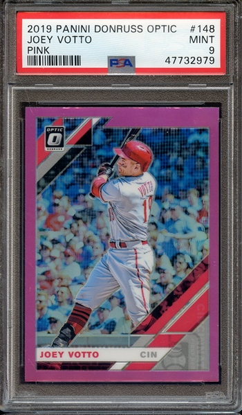 2019 PANINI DONRUSS OPTIC 148 JOEY VOTTO PINK PSA MINT 9