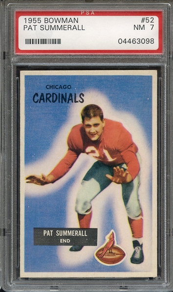 1955 BOWMAN 52 PAT SUMMERALL PSA NM 7