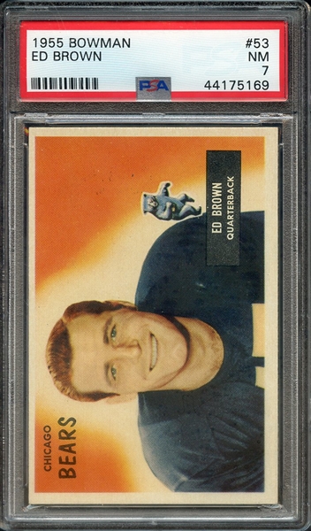 1955 BOWMAN 53 ED BROWN PSA NM 7