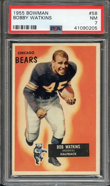 1955 BOWMAN 58 BOBBY WATKINS PSA NM 7