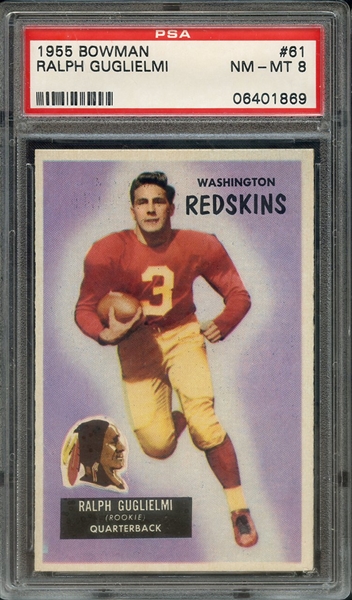 1955 BOWMAN 61 RALPH GUGLIELMI PSA NM-MT 8