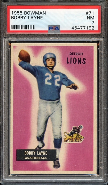 1955 BOWMAN 71 BOBBY LAYNE PSA NM 7