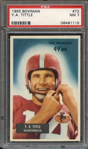 1955 BOWMAN 72 Y.A. TITTLE PSA NM 7