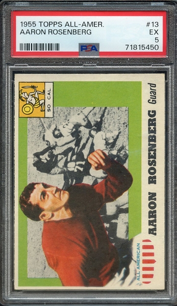 1955 TOPPS ALL-AMER. 13 AARON ROSENBERG PSA EX 5